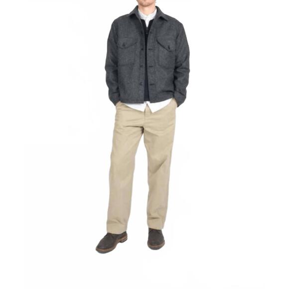 NEW DEHEN 1920 skyline button front overshirt in grey